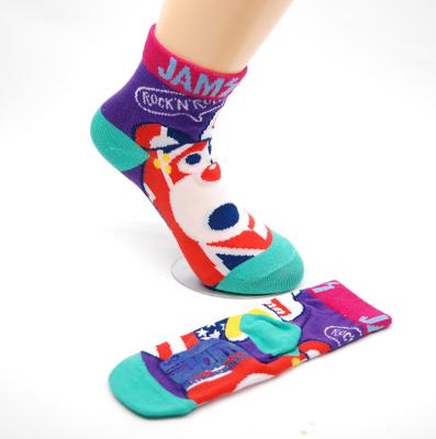 China New Design Sporty Kids Anti Slippery Breathable Cute Cartoon Print Knitted Ankle Crew Socks for sale