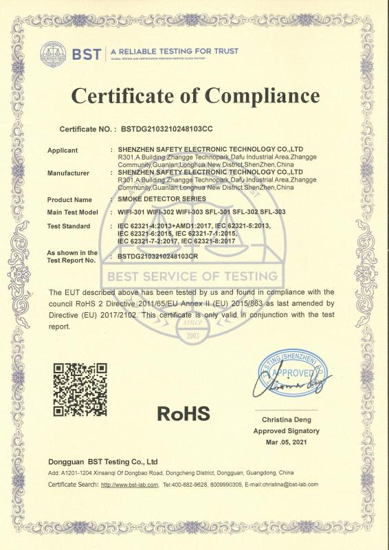 RoHS - Shenzhen Safety Electronic Technology Co., Ltd.