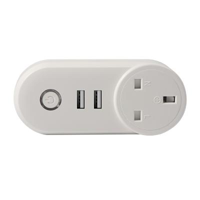 China 220V Homekit Iot 3 Pin Multi WiFi Smart Wall Plug Socket UK, 3-Pin Power Plug with 2 USB for sale