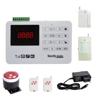 China New home security gsm panel alarm system wireless 433mhz with touch keypad for PIR detector and door sensor for sale