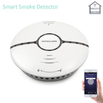 China Tuya smart Home Battery Operated WiFi Smoke Detector for Kitchen Fire Alarm Remote Control for sale