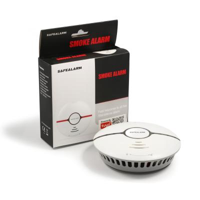 China Wholesale UK French Version Smart Mini Battery Replacement Smoke Alarm, Smoke Alarm System With Strobe for sale