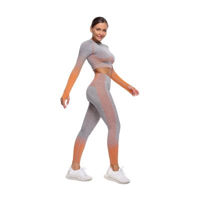 China Breathable High Quality Cheap Outdoor Sports Jogging Suit Ladies Tight Fitting Seamless Yoga Suit for sale