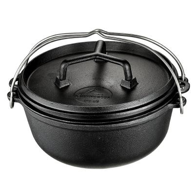 China Sustainable High Quality Stock Pot And Frying Pot Outdoor Cast Iron Dutch Oven Hanging Camping Set for sale