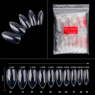 China Easy Apply 600pcs/bag Nail Art Tips Show Pointed Korea Water Drop Clear Press On Nail Chart Display Manicure for sale