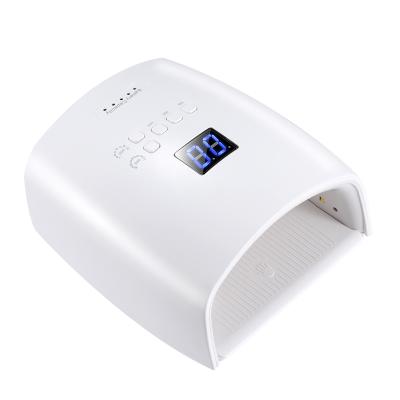 China Portable Private Label 48W Nail Led Cure Lamp Cordless Rechargeable Nail Gel Polish Dryer UV Lamp for sale