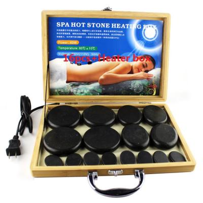 China Body Energy Stone Massage Set For SPA Tool Basalt Stenen Massage 220V/110V Heater Box Bamboo Massage Tool Kit For Home 20pcs/set for sale