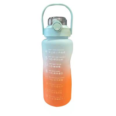 China Viable Portable Motivational Plastic Water Bottle With Time Marker Straw For Fitness Gym Sports for sale