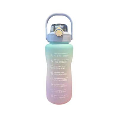 China Sustainable High Quality Eco-friendly Color Gradient Plastic Water Bottle Sport Travel Mugs for sale