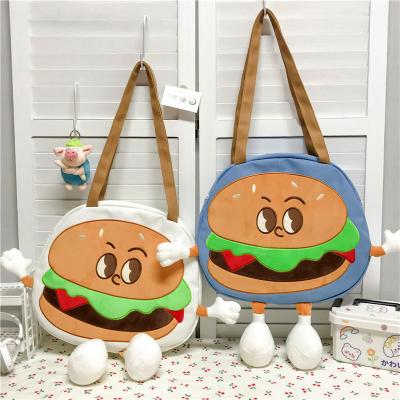 China New Fashion Designer Bags Large Capacity Canvas Cute Cartoon Burger Ladies Cross - Body Shoulder Bag Women Purses and Handbags for sale