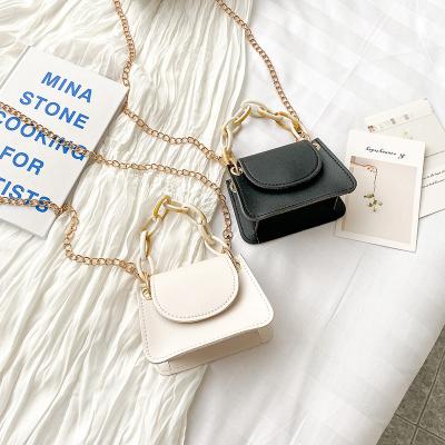 China Wholesale Fashion Designer Women Pure Color Shoulder Cross - Body Bags PU Chains Small Handbags Mini Messenger Bag for sale