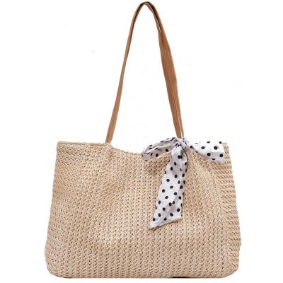 China New Summer Popular Fashionable Vintage Large Straw Woven Beach Canvas Women's Handbags Lady Shopping Tote Bag Travel Holiday Handbag for sale