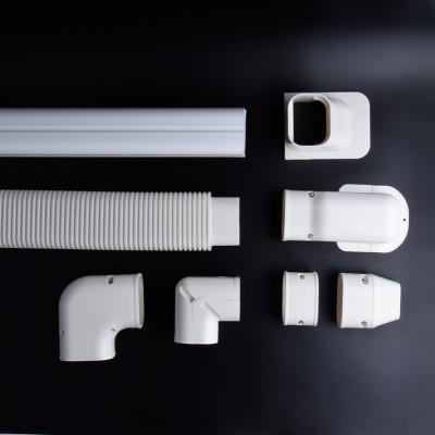 China Fixed Blade HVAC OEM Hot Selling Line Set To Hide Decorative Air Conditioner Split Parts Refrigeration PVC Trunking AC Pipe Cover for sale