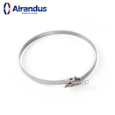 China Suit for different size with different length band most stainless steel ss201 ss304 stainless steel ss201 ss304 effective quick lock adjustable pipe clamp heavy duty german type for sale