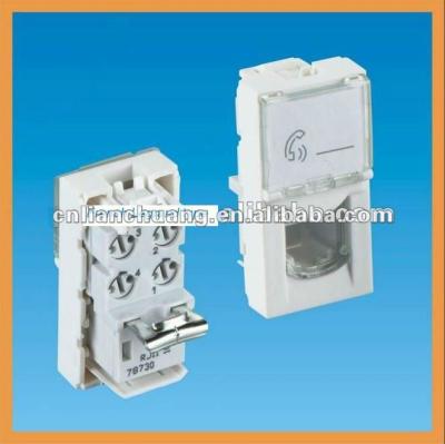 China Keystone PCB French cat3 jack faceplate RJ11 toolless wall socket 45*22.5mm for sale