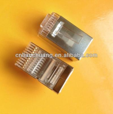 China RJ48 RJ50 Socket FTP Shielded Connector 10p10c 10 Pin Connector FTP RJ50 10P10C Socket Shielded 10 Pin Connector With Metal Shell for sale