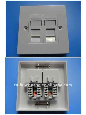 China ABS rj45 faceplate with cat6 UK type modular jack for sale