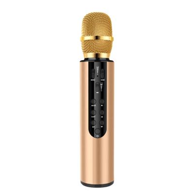 China Wireless BT Microphone Handheld Karaoke Microphone With FM Car KTV Chorus Mode Pairing USB Noise Reduction Accompaniment for sale