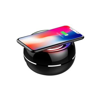 China The wireless charger for mobile phone cell phone smart radio charging AUX memory card Mp3 portable high fidelity music player. TWS BT LED Speaker Led Dancing Light for sale