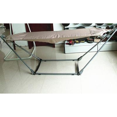 China Modern Promotional Outdoor Polyester Hammock Camping Bed With Metal Frame for sale