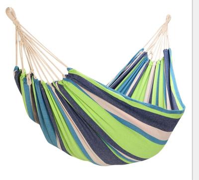 China Modern Fold Up Hammock For Traveling Cotton Stripe Fabric Hammock Durable Portable Multicolor Camping for sale