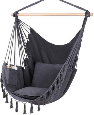 China Modern Canvas Tassel Cotton Hanging Chair The Princess Style Outdoor Comfortable Hammock Chair for sale