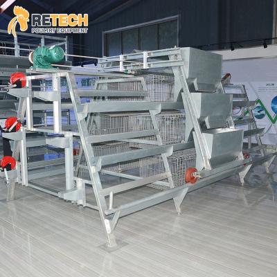 China Fully Automatic Poultry Field Poultry Farm Equipment A Type Hot Dip Galvanized 3 Tiers 4 Tiers Layer Pullet Cage for sale