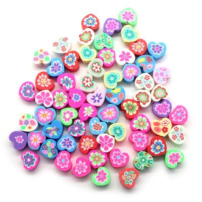 China Jewelry Making DIY Craft Accessories Kids Jewelry Bracelets Accessories Beads 10mm Polymer Clay Beads Flower Pattern Loose Beads for sale