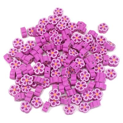 China Jewelry Making DIY Craft Accessories 10mm Colorful Assorted Polymer Clay Beads Flower Shape Heishi Clay Beads For Diy Crafts for sale