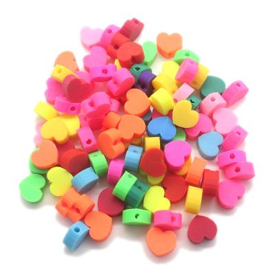 China Jewelry Making DIY Craft Accessories Polymer Clay Beads Heart Shape Solid Color Beads Diy Jewelry Accessories Loose Beads for sale