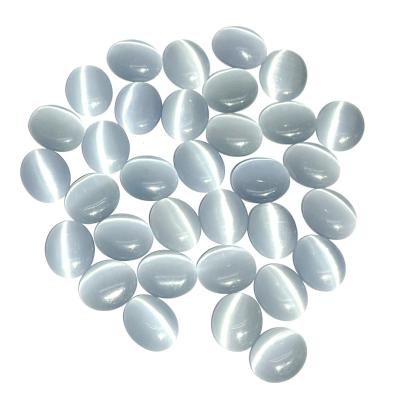 China China Factory Direct Sale Opals Simple Flat Bottom Surface Oval Shape Cats Stone Diy Jewelry Making Accessories for sale