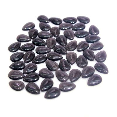 China Gemstone 7*10 Opal For Diy Jewelry Accessories Pear Shaped Pear Shaped Flat Bottom Cats Eye Stone Drops In Bulk for sale