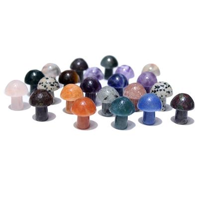 China Africa Factory Direct Sales Natural Pink Crystal Stone Mini Cute Mushroom Star Crystal Agate Stone for sale