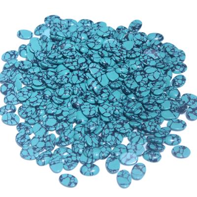 China Iridescent / Iridescent Factory Direct Sales Loose Gemstone 10*14mm Flat Bottom Oval Plain Outdoor Turquoise for sale