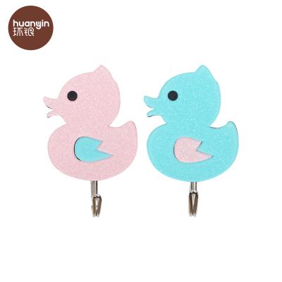 China Durable Modern Custom Crochet Ducks Small Colorful Plastic Duck Key Hook for sale