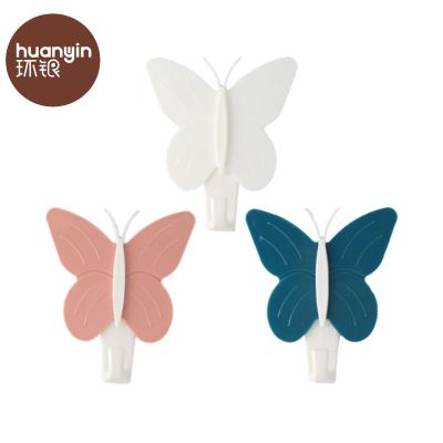 China China Sustainable Butterfly Animal Shaped Cap Ceramic Tile Wall Hook for sale