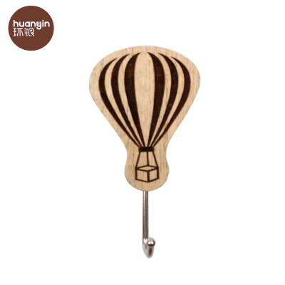 China Viable Hot Sale Parachute Solid Wood Adhesive Wall Hook For Keys for sale