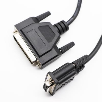 China Computer/Printer DB25 Cable 1.8M Null Modem Serial RS232 Male To DB9 Female Null Modem Cable for sale