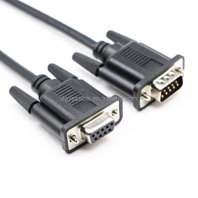 China DB 9 PIN Male to DB 9 Pin Female Cable China Factory Supplier D-SUB Connector DB9P Male to Female RS232 VGA Extension Cable Serial Cable for sale