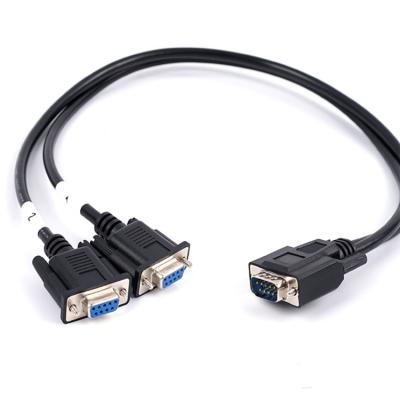 China Computer/Printer D-sub Customized db9pin female 2 in 1 data cable for machine custom length for sale