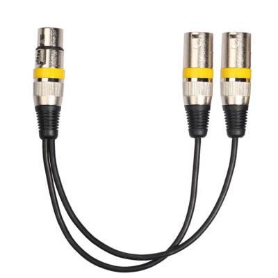 China Industrial High Quality 0.3M 3Pin MALE FEMALE XLR Jack To Dual 2 Plug Y SPLITTER Cable Adapter for sale