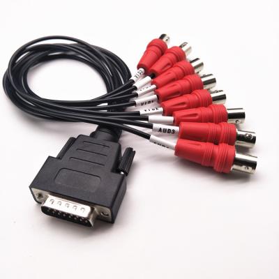 China Good Quality Customized Computer / Printer Male And Female Serial Port Line Rs232 Db25 To Male 8 Bnc Cable for sale