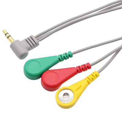 China Massager ECG Electrodes Cables Medical Snap Cable Electrode Pin Lead Cable for sale