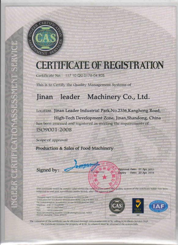 CAS - Jinan leader machinery co.,ltd