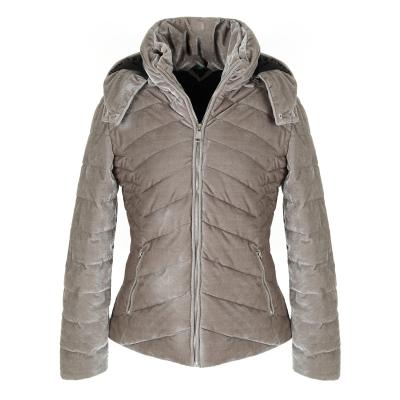 China The new autumn and winter women's breathable gray hooded light weight down jacket for sale