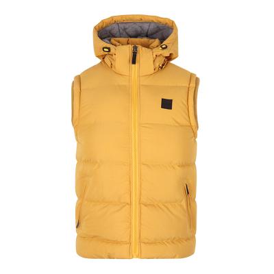 China Custom Solid Color QUICK DRY Yellow Zipper Winter Vest Mens Hooded Stripper Vest For Men for sale