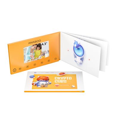 China China Digital Printer Musical E-Greeting Diy Voice Cards 4.3inch Video Brochure for sale