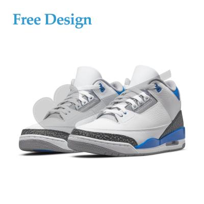 China Fashion Trend China Shoe Manufacturer Oem Odm Original Branded Mens Retro 3 Cheap Custom Logo Basketball Shoes for sale