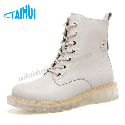 China Wholesale Hot Selling Deodorization Popular Women's Casual Wearable Shoes Boots PU Leather New Boots Lace Up OEM Boots for sale