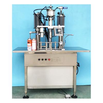 China Semi-automatic Beverage Butane Gas Filling Machine For Aerosol Filling Cans for sale